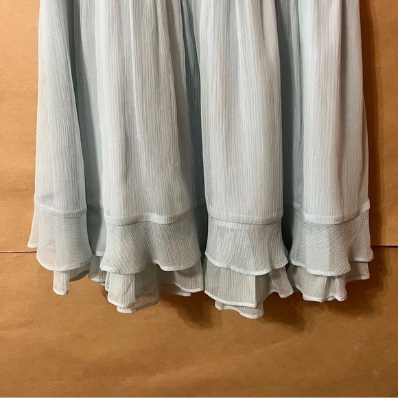 Elizabeth & James | NWOT Kenji Silk Blouson Mini Dress Tie Neck Dew Size S - Picture 9 of 12